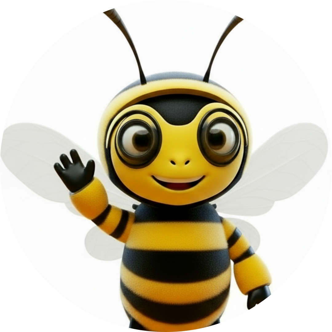Mascota de BrumBee saludando.
